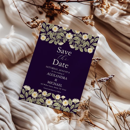 Daisy Art Nouveau bruiloft Save The Date