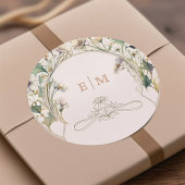 Daisy Art Nouveau van Mucha Ronde Sticker