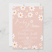Daisy Baby in bloei Boho Baby shower Uitnodiging