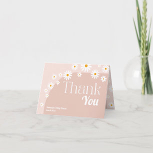 Daisy Baby in bloom Boho Girl Baby shower Bedankkaart