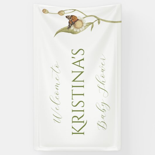 Daisy Baby in Bloom Wildflower Baby shower Spandoek (Verticaal)