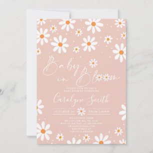 Daisy Baby in florom Boho Baby shower Invitation