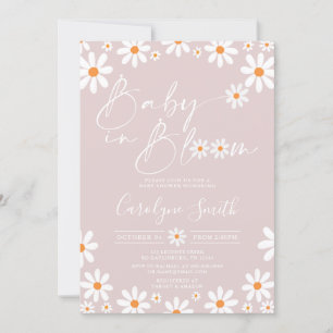 Daisy Baby in florom Girl Baby shower Invitation