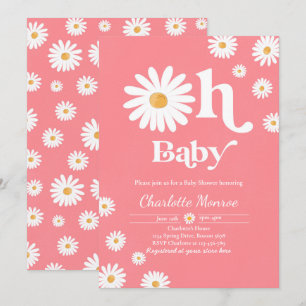 Daisy Baby shower Bohemian Floral Chic Baby shower Kaart