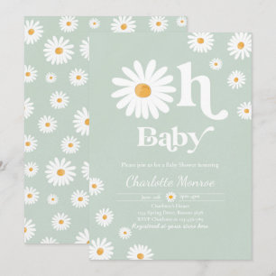Daisy Baby shower Bohemian Floral Chic Baby shower Kaart