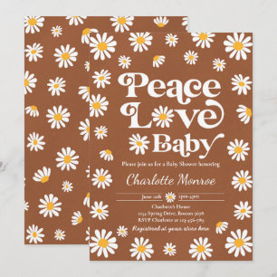 Daisy Baby shower Bohemian Peace Love Baby shower  Kaart