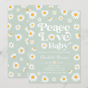 Daisy Baby shower Bohemian Peace Love Baby shower  Kaart