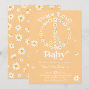 Daisy Baby shower Bohemian Peace Love Baby shower  Kaart