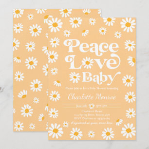 Daisy Baby shower Bohemian Peace Love Baby shower  Kaart