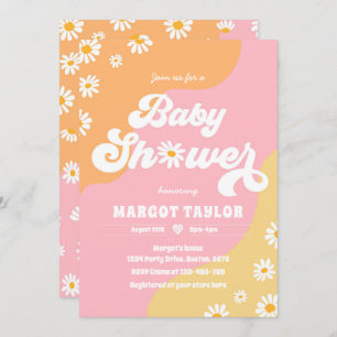 Daisy Baby shower Boho Hippy Baby shower Kaart