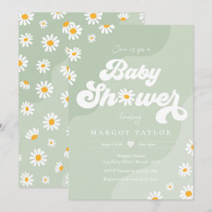 Daisy Baby shower Boho Hippy Vibes Baby shower Kaart