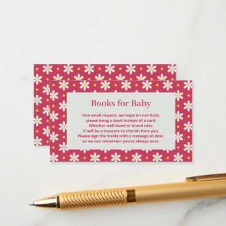 Daisy Baby Shower Book Request Informatiekaartje