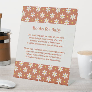 Daisy Baby Shower Book Request Reclamebord Met Voetstuk