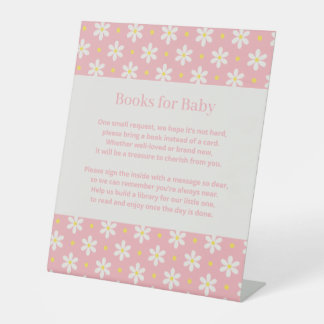 Daisy Baby Shower Book Request Reclamebord Met Voetstuk