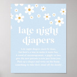 Daisy Baby shower Late Night Luiers Poster