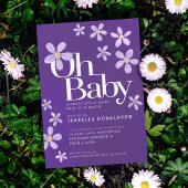 Daisy baby shower oh invitation bébé violet