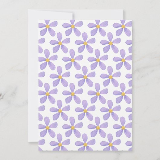 Daisy baby shower oh invitation bébé violet (Dos)