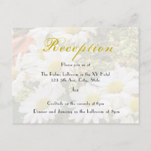 Daisy Background Flows Yellow and Grey Wedding Briefkaart