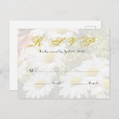 Daisy Background stromend Yellow Script Wedding Briefkaart (Voorkant / Achterkant)