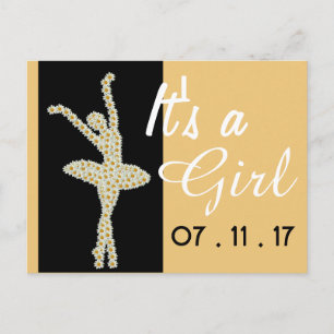 Daisy Ballerina, New Baby Announcement Aankondigingskaart