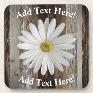 Daisy Barn Board  Wood Rustisch Hout Bier Onderzetter