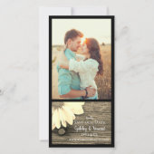 Daisy Barn Wood Ranch Wedding Save the Date Sepia (Voorkant)