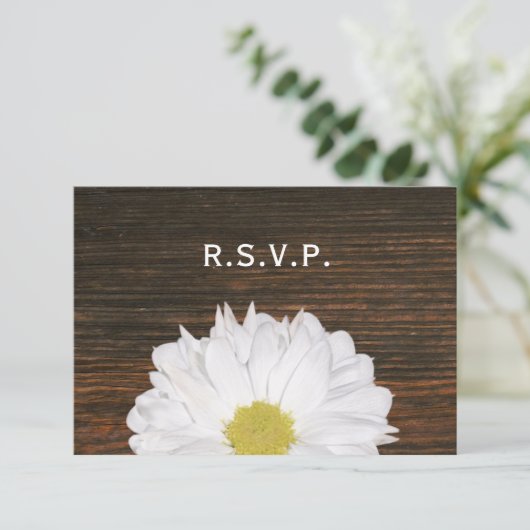 Daisy & Barnwood Mariage rustique RSVP (Debout devant)