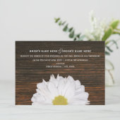 Daisy & Barnwood Rustic Wedding Invitation Kaart (Staand voorkant)