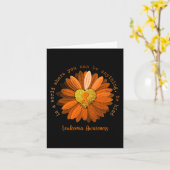 Daisy Be Kind Leukemie Bewustzijn Oranje Lint Kaart (Gele Bloem)