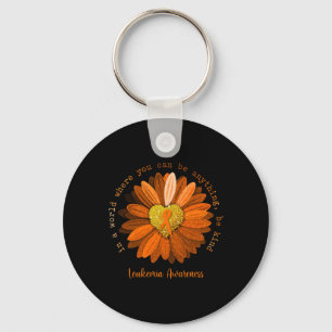 Daisy Be Kind Leukemie Bewustzijn Oranje Lint Sleutelhanger