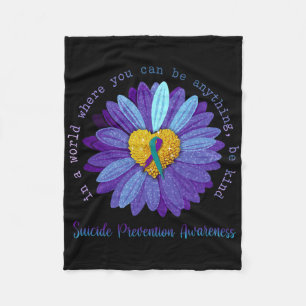 Daisy Be Kind Suicide Prevention Awareness Blauwgr Fleece Deken