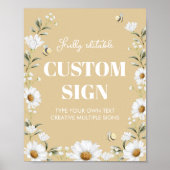 Daisy Bee Verjaardagsfeesttafelteken Poster (Voorkant)