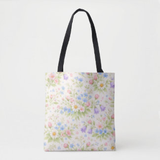 Daisy, Bellflower & Blue Blossom Botanisch Draagtas