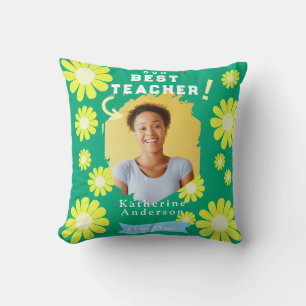 Daisy Beste Leraar Foto Groen Kussen