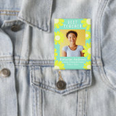 Daisy Beste Leraar Foto Teal Knop Button (Insitu)