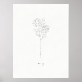Daisy Birth Flower Print