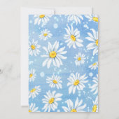 Daisy Birthday Invitation Blue Yellow Floral Kaart (Achterkant)