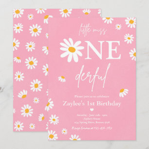 Daisy Birthday Party Bohmian Little Miss Onederful Kaart