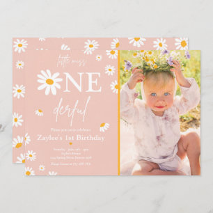 Daisy Birthday Party Bohmian Little Miss Onederful Kaart