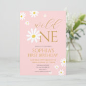 Daisy Birthday Party Bohmian Wild One 1e verjaarda Kaart (Staand voorkant)