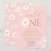 Daisy Birthday Party Bohmian Wild One 1e verjaarda Kaart (Voorkant / Achterkant)