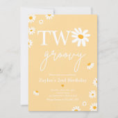 Daisy Birthday Party Boho Two Groovy 2e verjaardag Kaart (Voorkant)