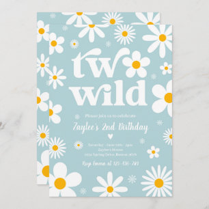 Daisy Birthday Party Boho Two Wild 2e verjaardag Kaart