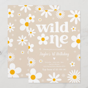 Daisy Birthday Party Boho Wild een eerste verjaard Kaart