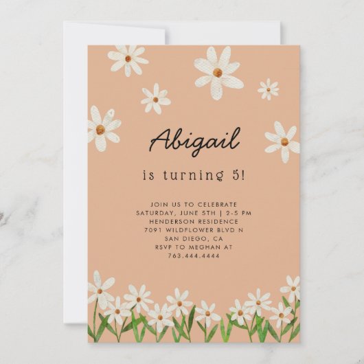Daisy Birthday Party Kaart (Voorkant)