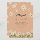 Daisy Birthday Party Kaart (Voorkant / Achterkant)