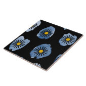 Daisy Black Ceramic Tile Tegeltje (Zijkant)