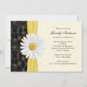 Daisy Black Jaune, Ivory Retraite Invitation (Devant)