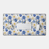 Daisy Blanche Embossée Avec Fleurs de Nigelle Bleu (Clavier et souris)