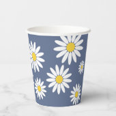 Daisy Blauwe Achtergrond Papieren Bekers (Achterkant)